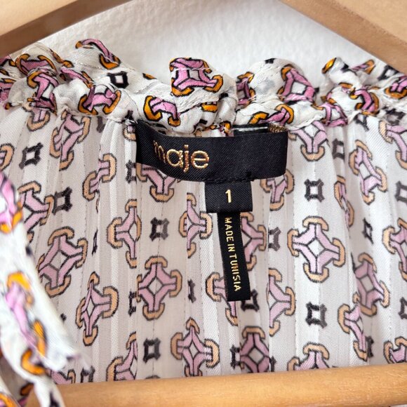 Maje Flowing Printed Jacquard Top - Picture 9 of 9